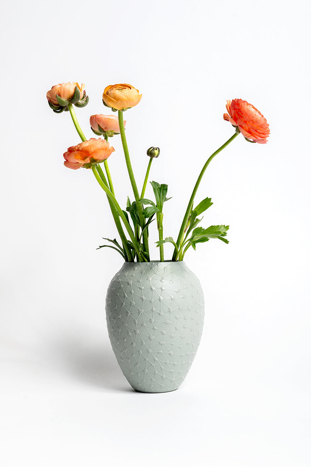 Lootra Hand-Painted Porcelain Vase with Stars Pebble Gray