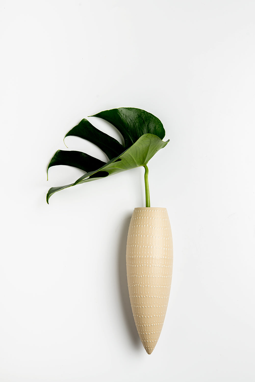 Lootra Hand-Painted Wall Hanging Vase Sand Beige Neutral Decor