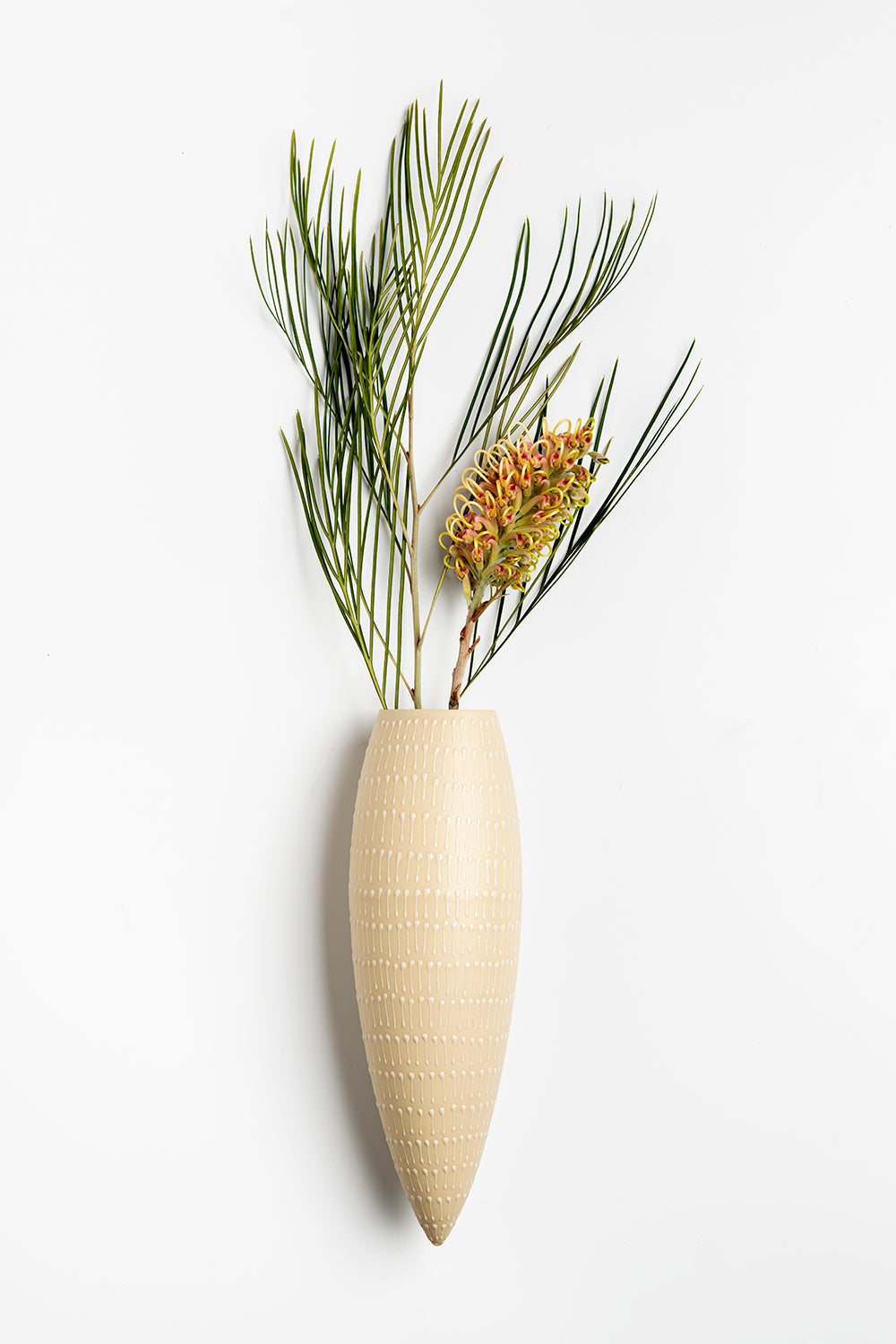 Lootra Hand-Painted Wall Hanging Vase Sand Beige Neutral Decor